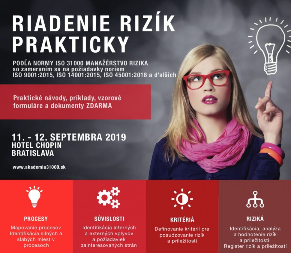 Kurz Riadenie rizík prakticky 11.-12.09.2019