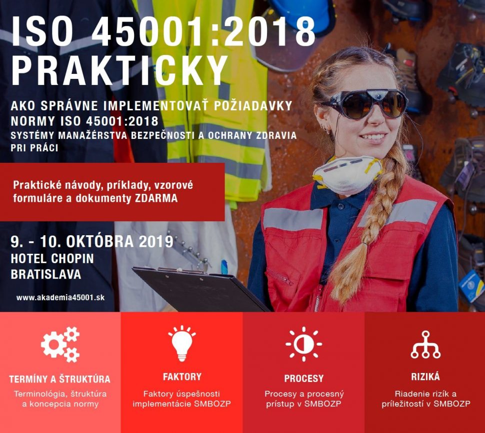 Kurz Norma ISO 45001:2018 prakticky 9.-10.10.2019